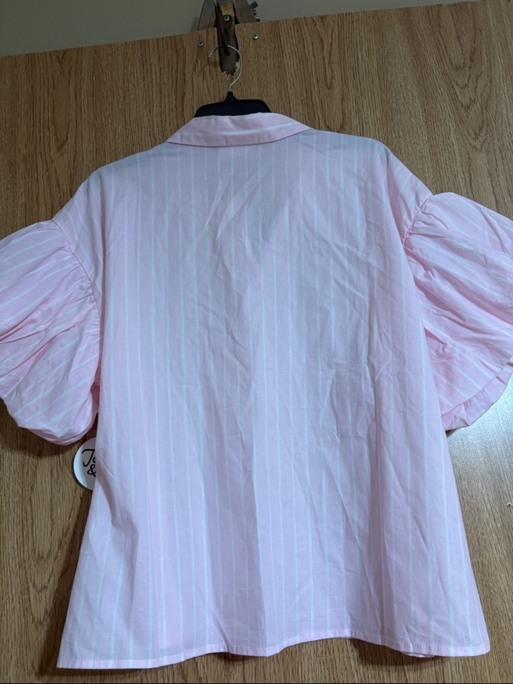 Jolie & Joy Light Pink Puff-Sleeve Button-Up Blouse - Picture 9 of 9